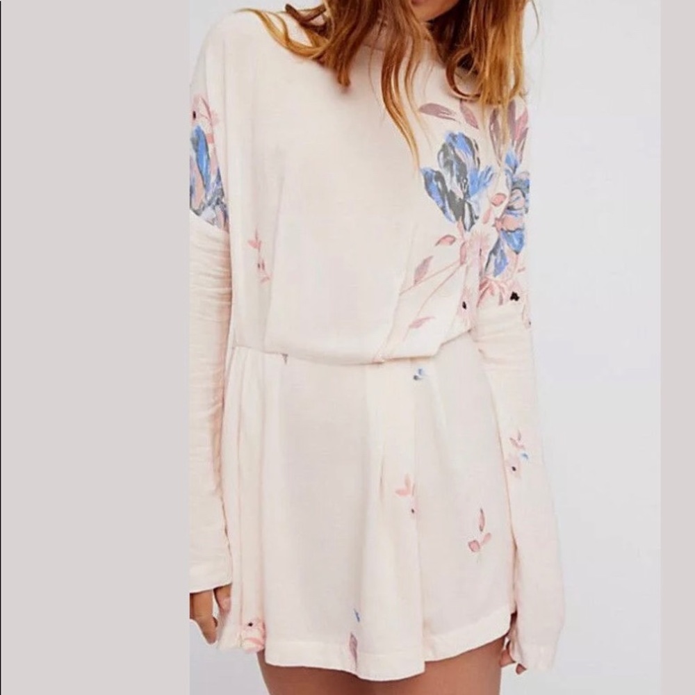 Free People Gemma Tunic Ivory Keyhole Boho Dress